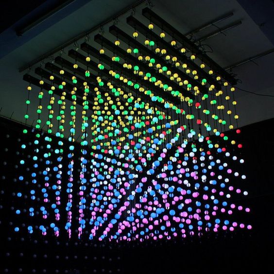35mm 50mm 3D Pixel Ball String Light